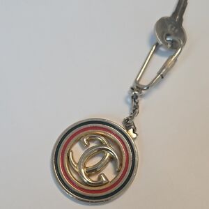 Vintage GUCCI Gold Logo Keychain Keyring with CLASSIC Colors